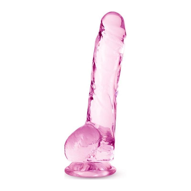 Naturally Yours 8" Crystaline Dildo Rose - Naughty by Nature Adult Store