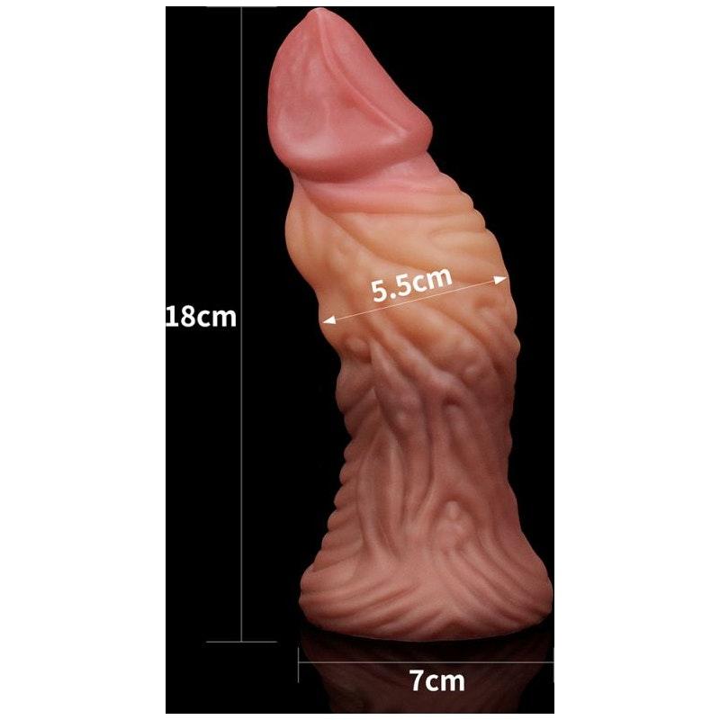Nature Cock 7in Dual Layer Huge ALIEN Silicone Butt Plug Dildo - Adult Toys