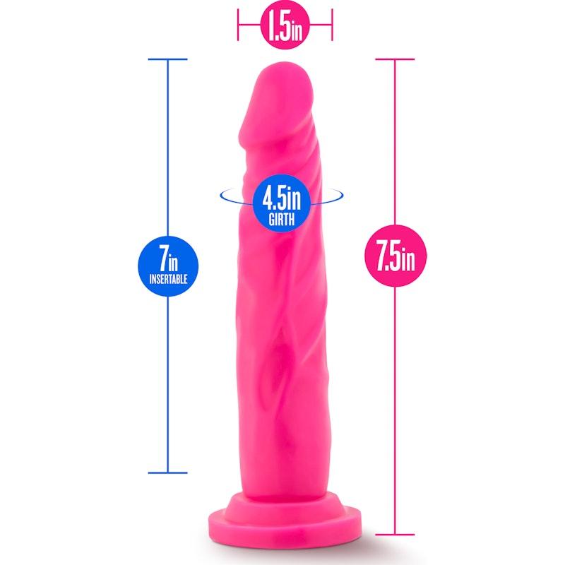 Neo Dual Density Cock 7.5in Neon Pink - Naughty by Nature Adult Store