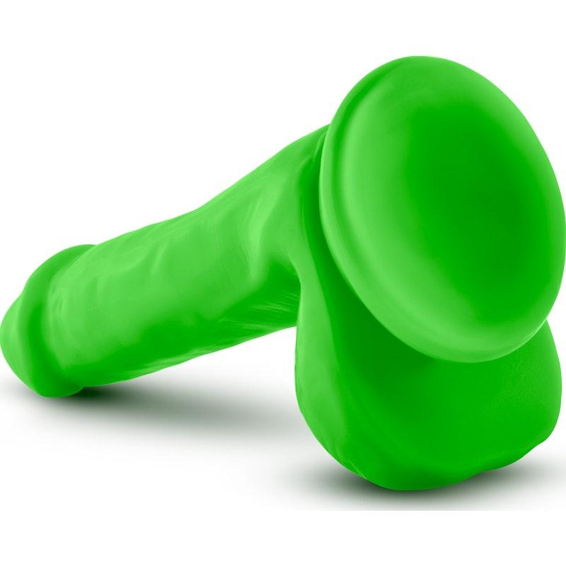 Neo Elite 6in Silicone Dual Density Cock with Balls Neon Green - Naughty by Nature Adult Store