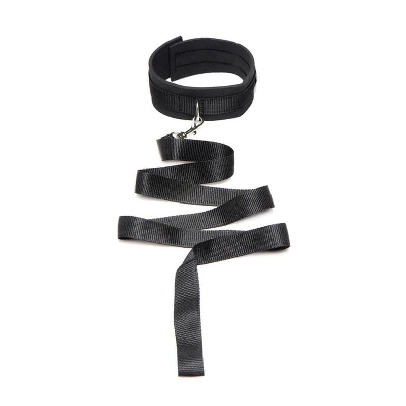 Neoprene Collar And Leash Set Black - Adult Toys - Naughty by Nature Adult Store