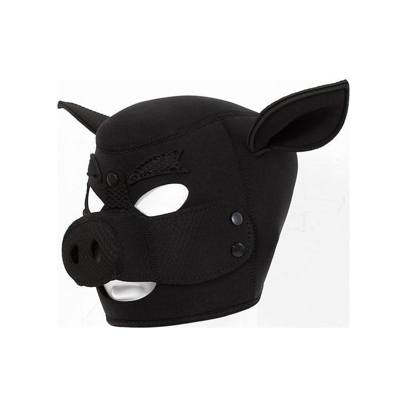 Neoprene Pig Mask Black - Adult Toys