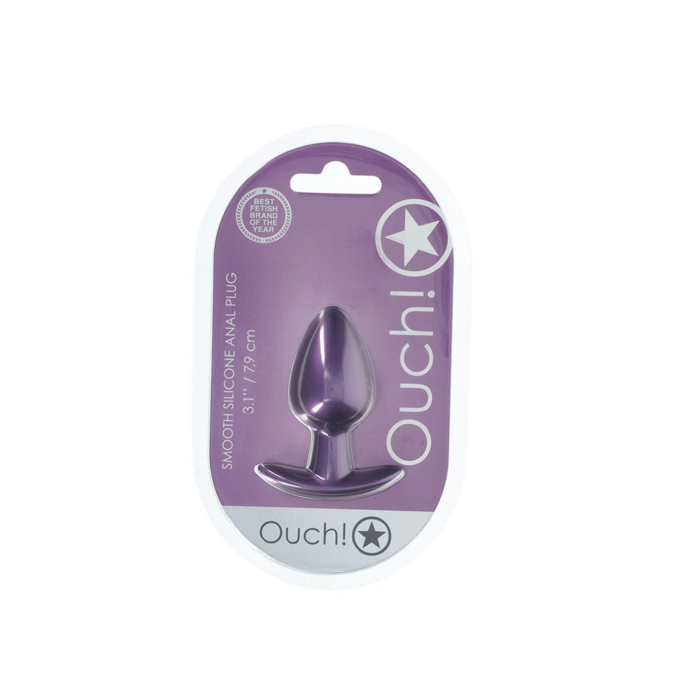 OUCH! Anal Plug - Metallic Purple Medium Butt Plug - ANAL TOYS
