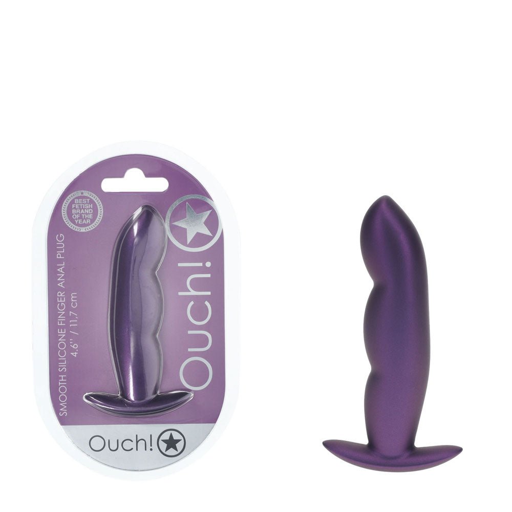 OUCH! Finger Anal Plug - Metallic Purple - ANAL TOYS