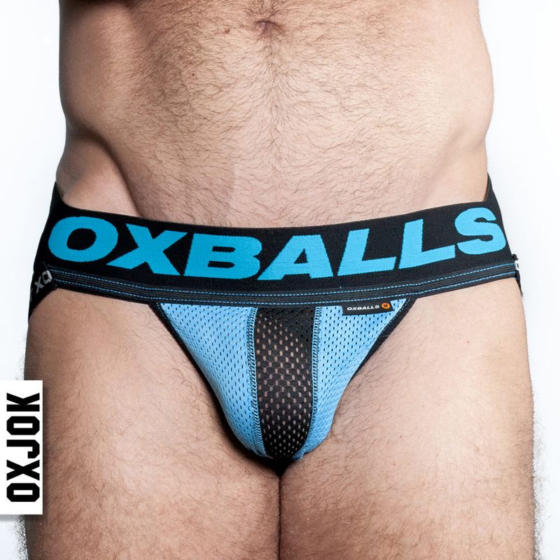 Oxballs Airmesh Swagger Jockstrap Sky Blue - Lingerie