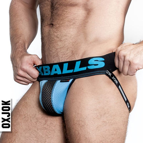 Oxballs Airmesh Swagger Jockstrap Sky Blue - Lingerie