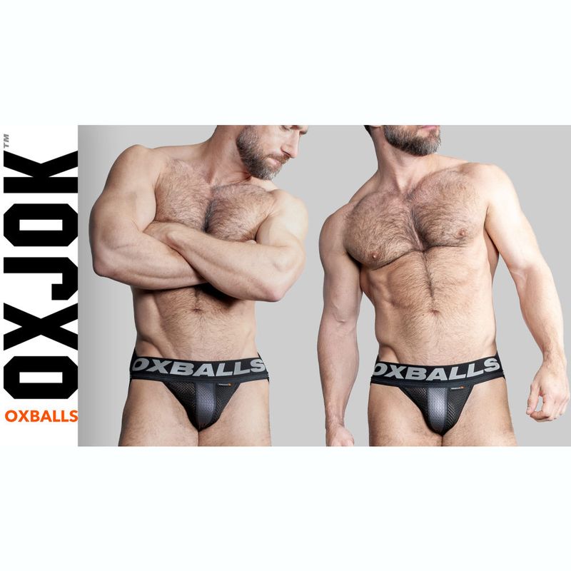 Oxballs Airmesh Swagger Jockstrap Tar Black - Lingerie