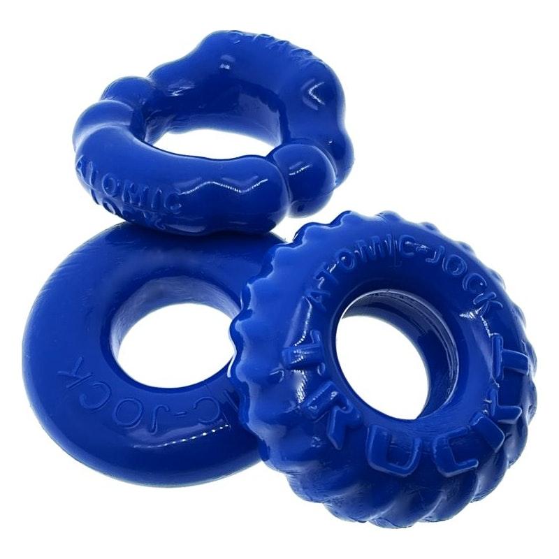 OxBalls Bonemaker 3 - Piece Cockring Set | Flexible Flextpr - Pool Blue - Adult Toys