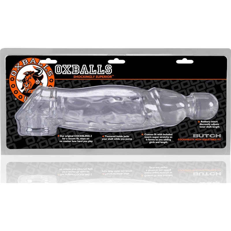 OxBalls Butch Cocksheath Clear – SuperFLEX Realistic Veined Sleeve - Adult Toys