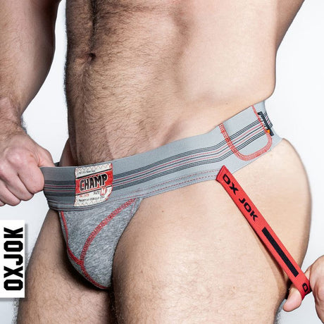 Oxballs Champ Vintage Jockstrap Gray Heather - Naughty by Nature Adult Store