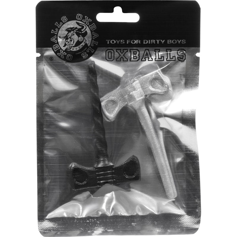 OxBalls Cockscrews Sounds Penis Plug Set – 2pc Black and Zinc - Adult Toys