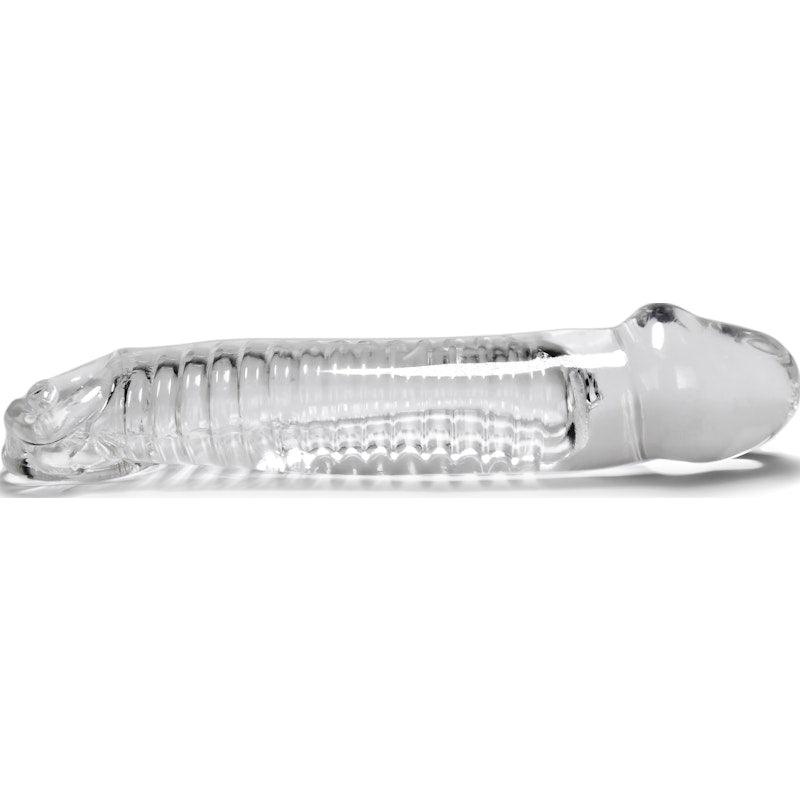 OxBalls Muscle Cocksheath – Clear TPR Penis Enhancer & Massager - Adult Toys