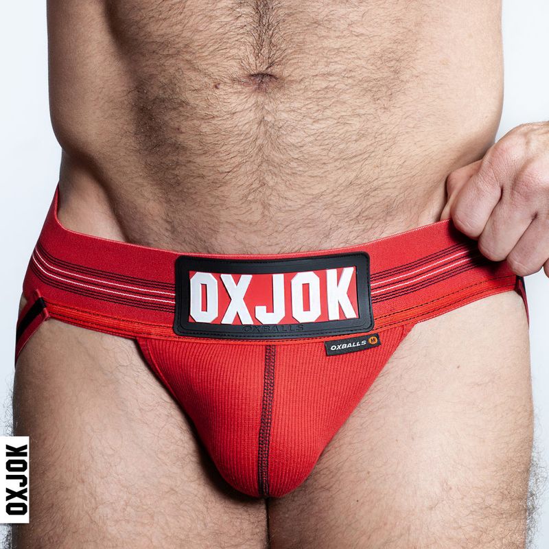 Oxballs Slingjock Upthrust Slider - Strap Jock Red Hot - Lingerie