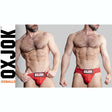 Oxballs Slingjock Upthrust Slider - Strap Jock Red Hot - Lingerie