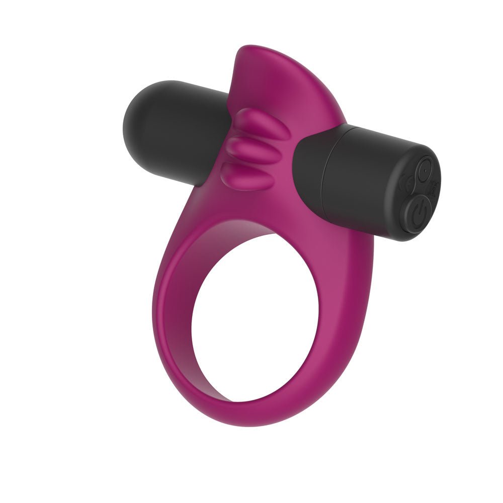 Passion Play Silicone Vibrating Cock Ring Purple USB Rechargeable Penis Ring - COCK RINGS