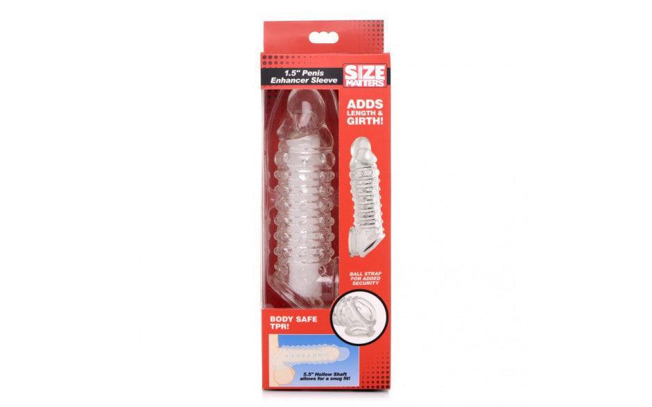 Penis Enhancer Sleeve 1.5in Clear - Adult Toys