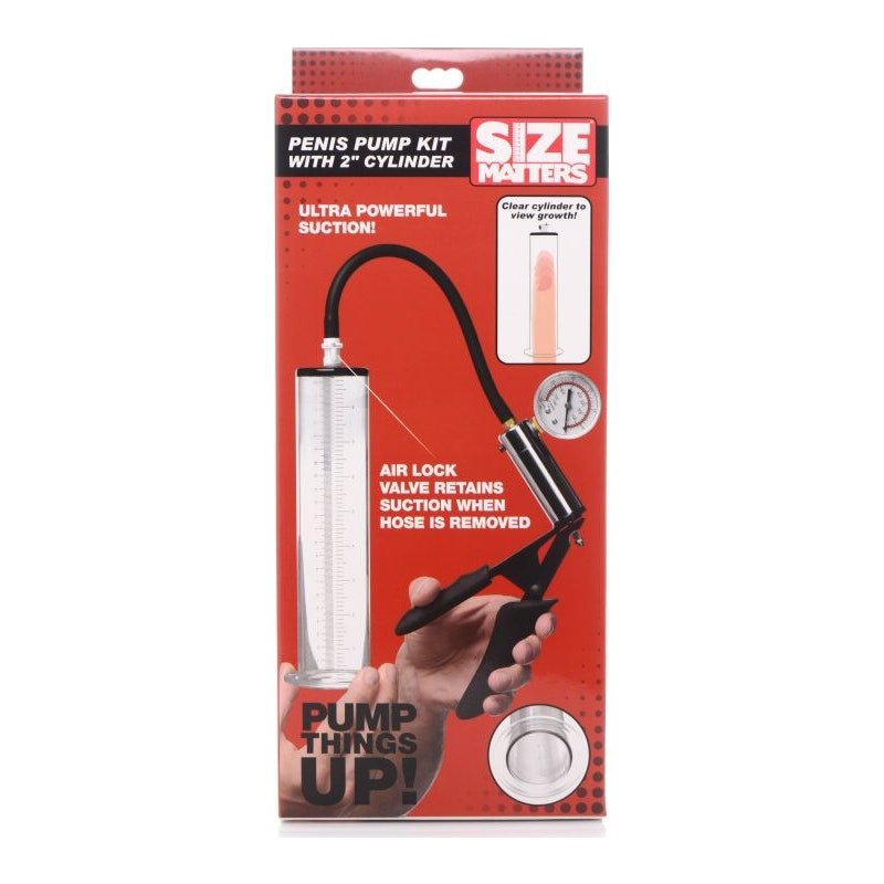 Penis Pump Kit with 2" Cylinder - Adult Toys