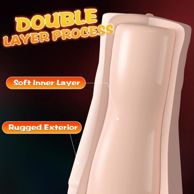 Penny Pussy Dual Layer Vibrating Masturbator - Adult Toys