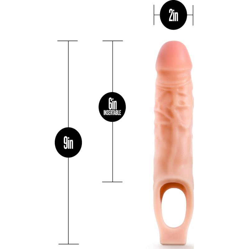 Performance 9in Cock Sheath Penis Extender Vanilla - Naughty by Nature Adult Store