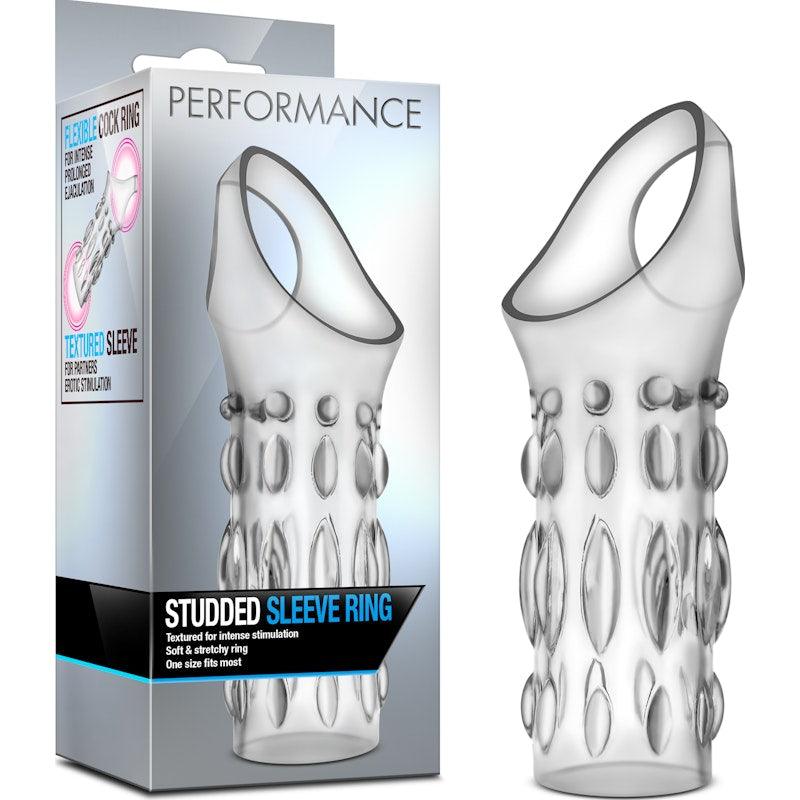 Performance Studded Sleeve Ring Clear - Naughty by Nature Adult Store