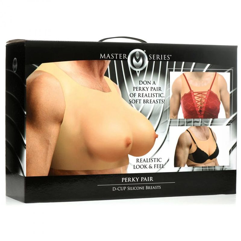 Perky Pair D Cup Silicone Breasts - Adult Toys