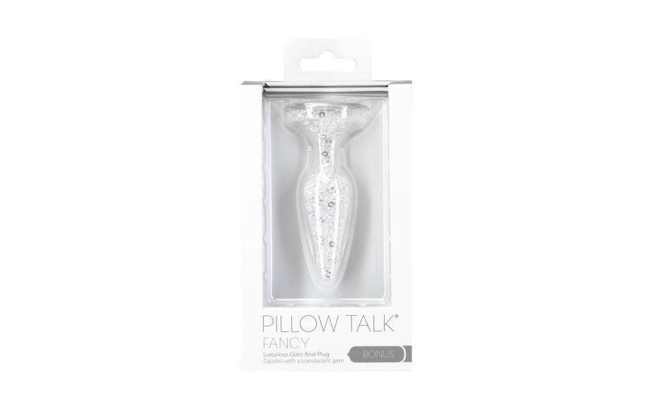 Pillow Talk Fancy Luxurious Glass Anal Plug w Clear Gem - Adult Toys