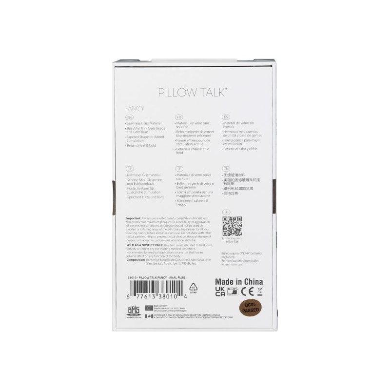 Pillow Talk Fancy Luxurious Glass Anal Plug w Clear Gem - Naughty by Nature Adult Store