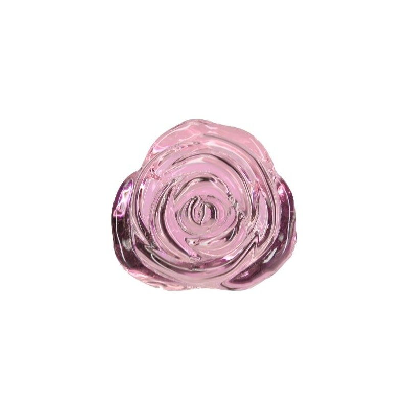 Pillow Talk Rosy Luxurious Glass Anal Plug w Clear Gem - Adult Toys