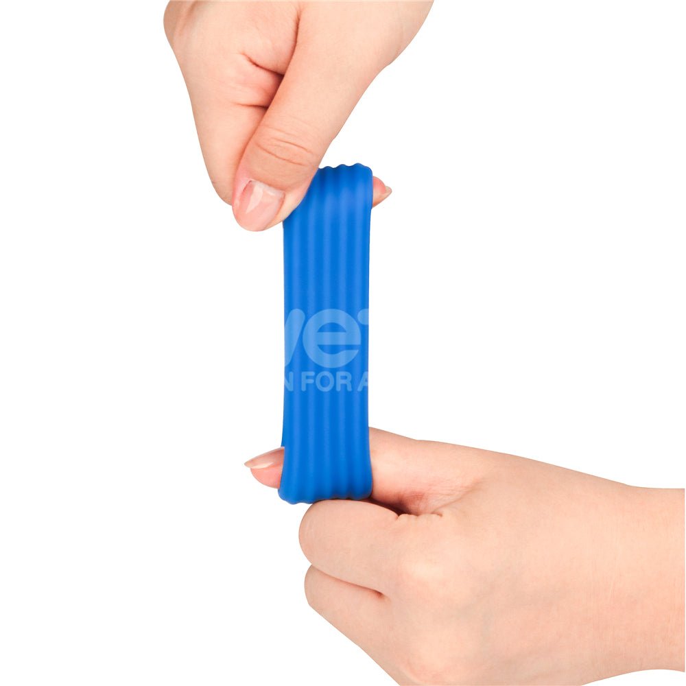 Pinnacle Pro Deep Rib Grip - Blue Cock Ring - COCK RINGS