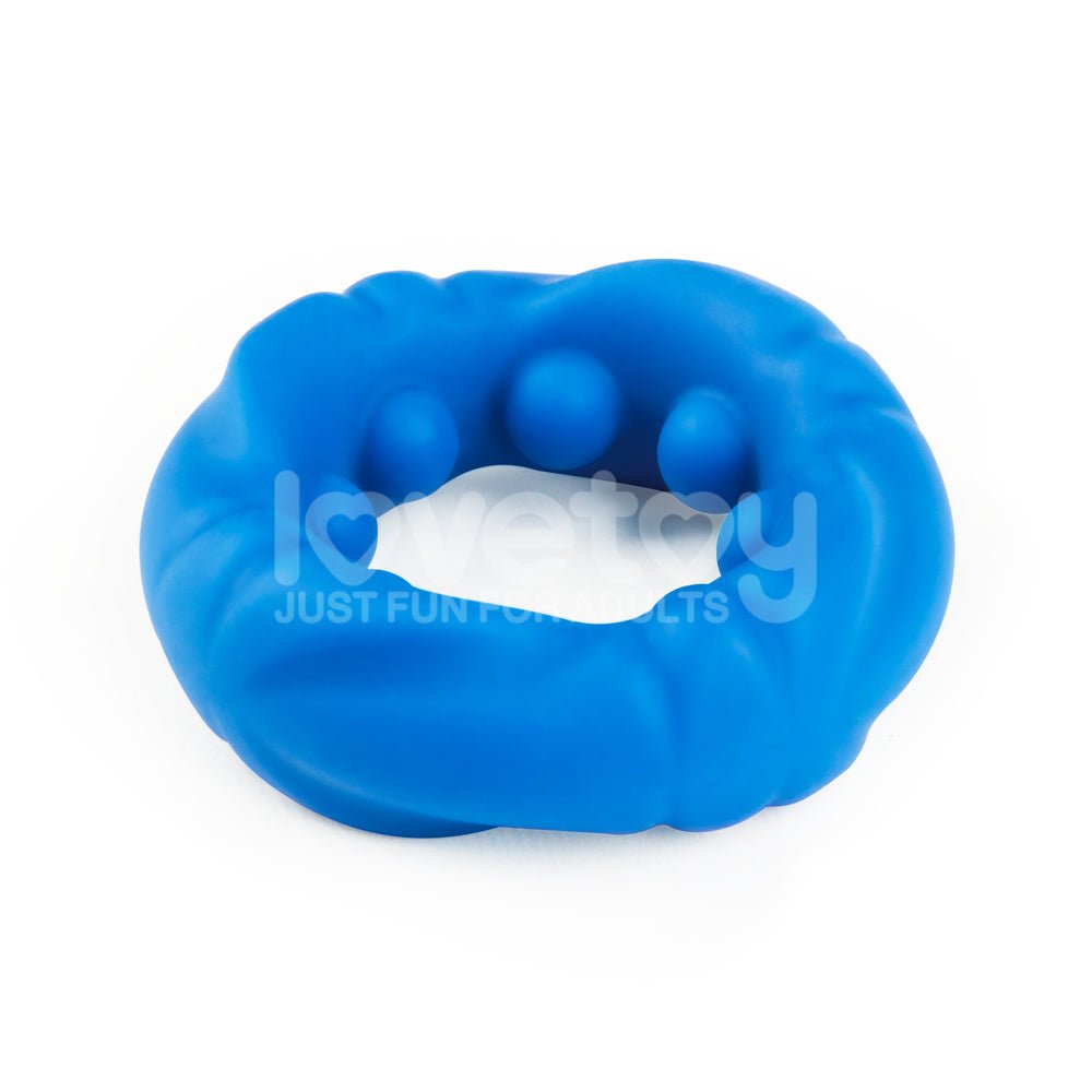 Pinnacle Pro Ridge Bump Stretcher - Blue Cock Ring - COCK RINGS
