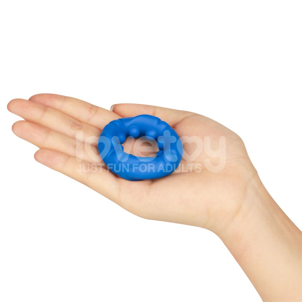 Pinnacle Pro Ridge Bump Stretcher - Blue Cock Ring - COCK RINGS