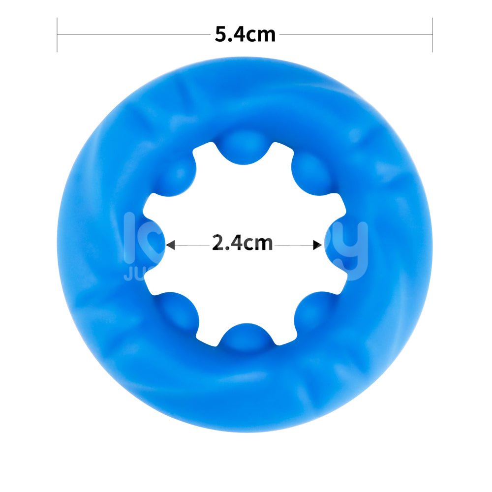 Pinnacle Pro Ridge Bump Stretcher - Blue Cock Ring - COCK RINGS