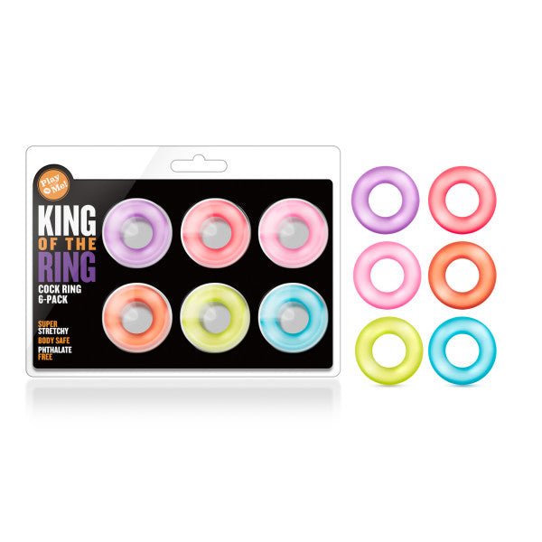 Play With Me - King of the Ring - Coloured Cock Rings - Set of 6 - COCK RINGS