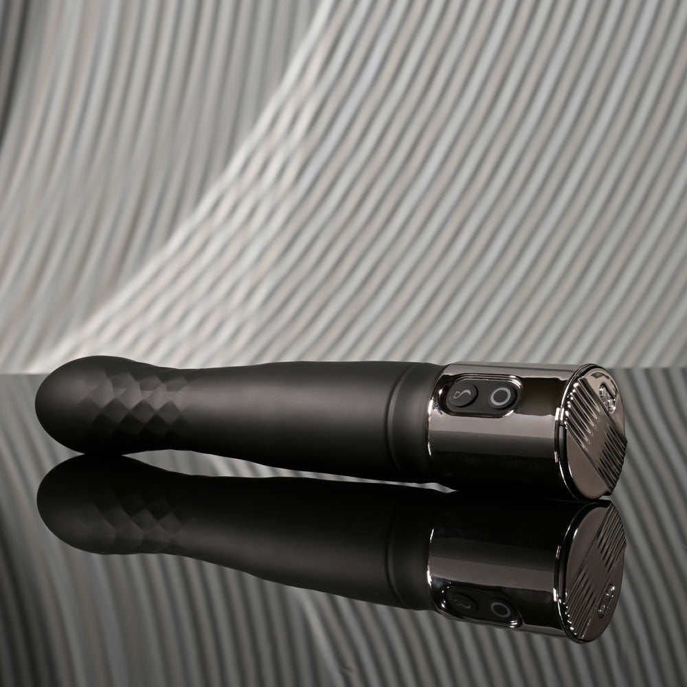 Playboy Pleasure PLEASURE ZONE - Black 21.4 cm Rechargeable Vibrator with USB Charging Dock - VIBRATORS