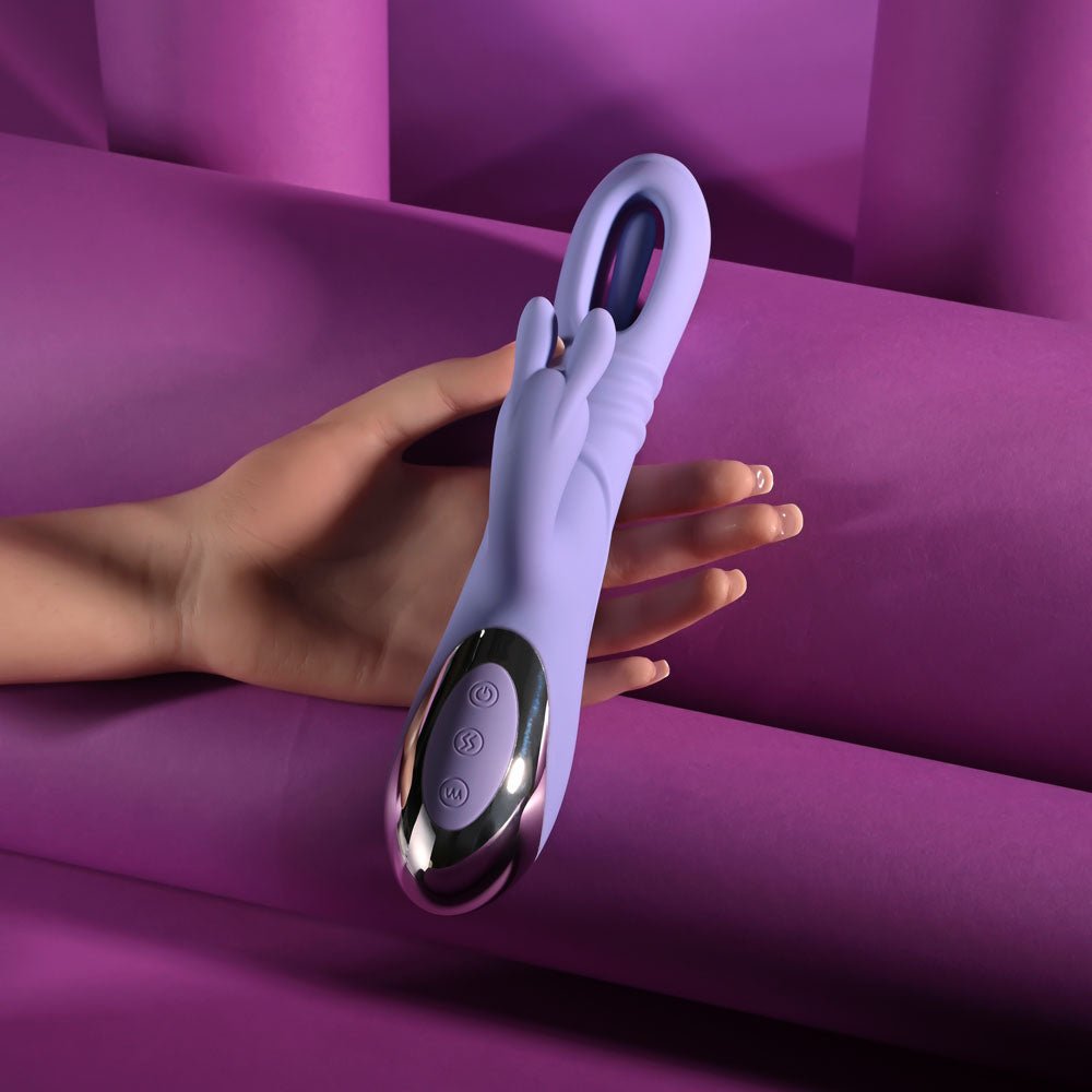 Playboy Pleasure Tap Me In Purple Rabbit Vibrator - VIBRATORS