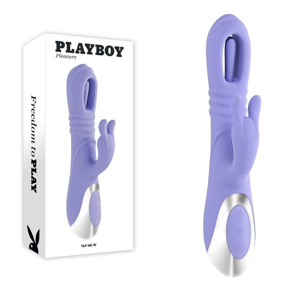 Playboy Pleasure Tap Me In Purple Rabbit Vibrator - VIBRATORS