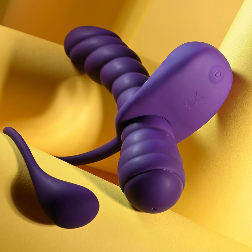 Playboy Pleasure TWISTED PLAYGROUND - Vibrator and Cock Ring Kit - KITS
