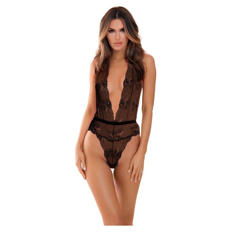 Plunge In Teddy Black - Lingerie