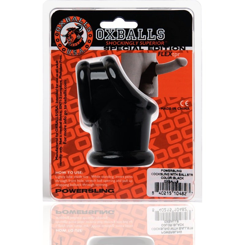 Powersling Cocksling And Ballstretcher Black - Adult Toys