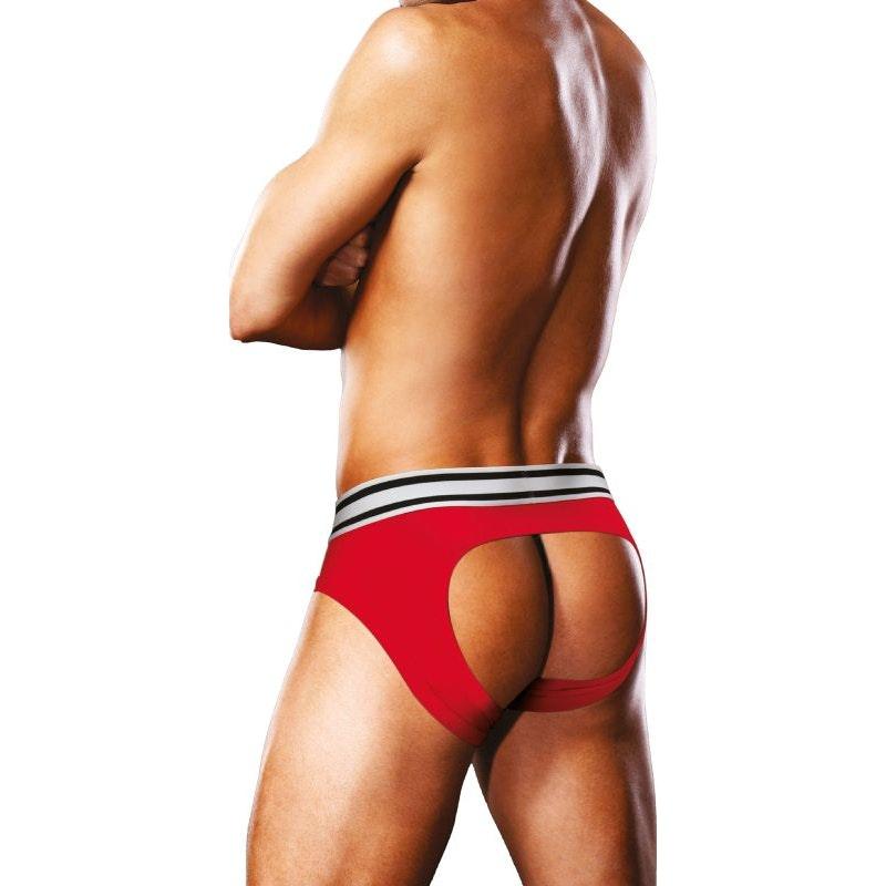 Prowler Open Back Brief White/Red - Lingerie