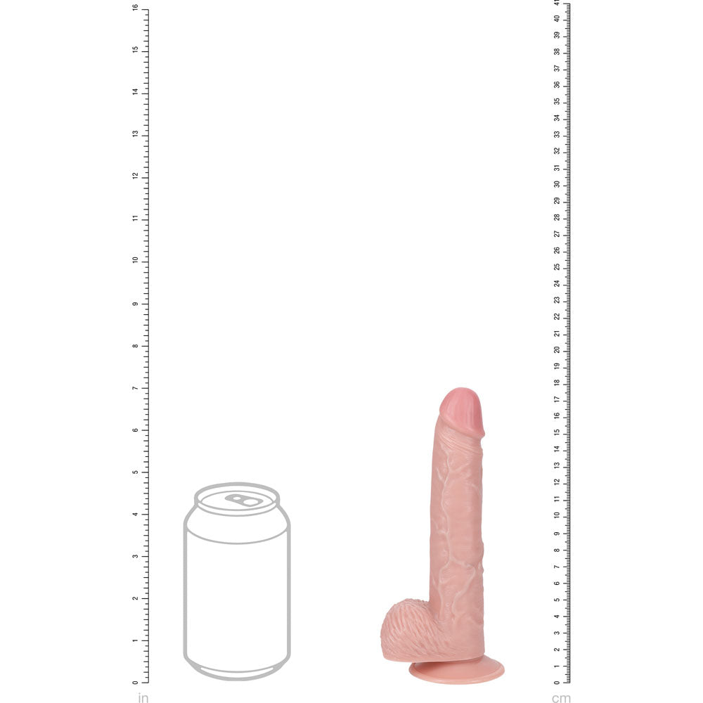 REALROCK 18cm Vibrating Cock + Balls - Flesh (7'') - DONGS