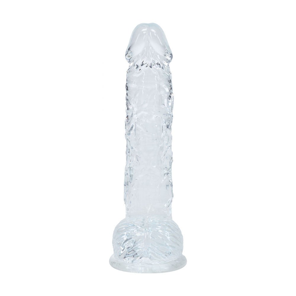 RealRock 5 Inch Crystal Clear Dildo With Balls Realistic Pleasure - DONGS