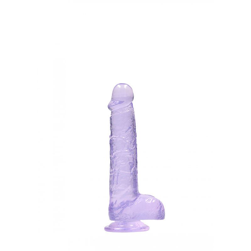 REALROCK 6'' Realistic Dildo with Balls - Purple TPE Suction Cup Dong - DONGS