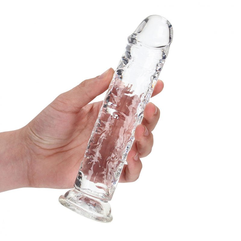 RealRock 7 Inch Straight Clear Dildo with Suction Cup β Shots Toys - DONGS