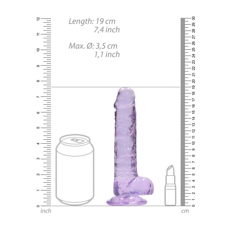 REALROCK 7'' Realistic Dildo With Balls - Purple - DONGS