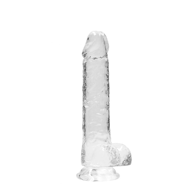 REALROCK 8'' Realistic Dildo With Balls - Clear 20.3 cm Dong - DONGS