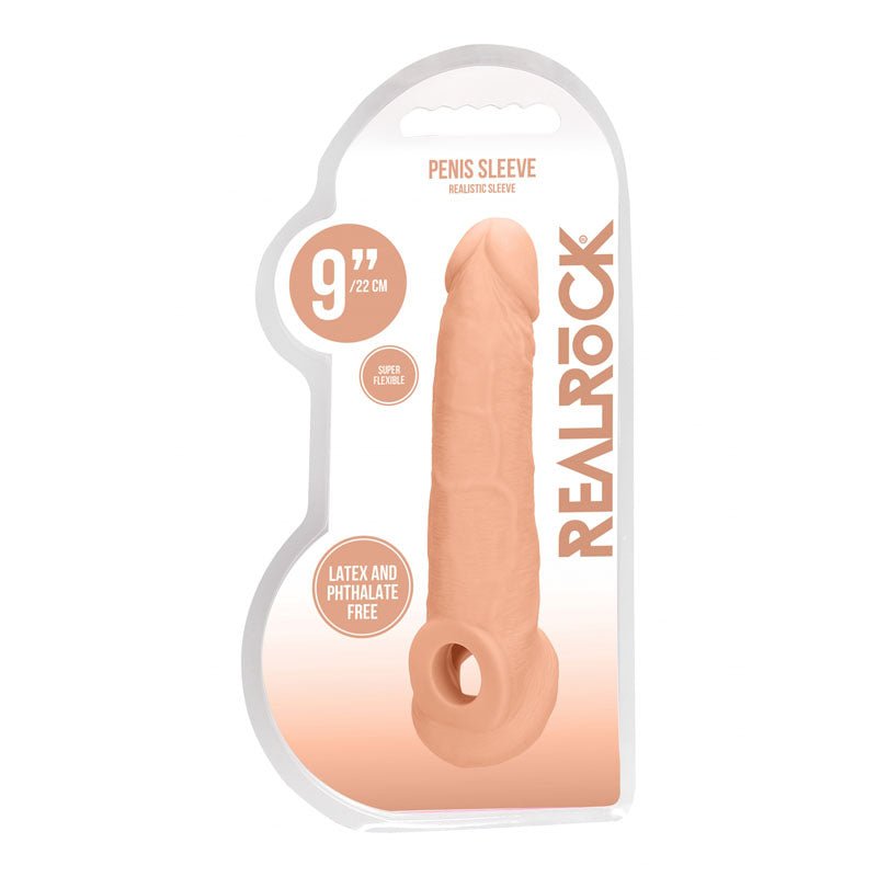 REALROCK 9'' Realistic Penis Extender with Rings - SLEEVES