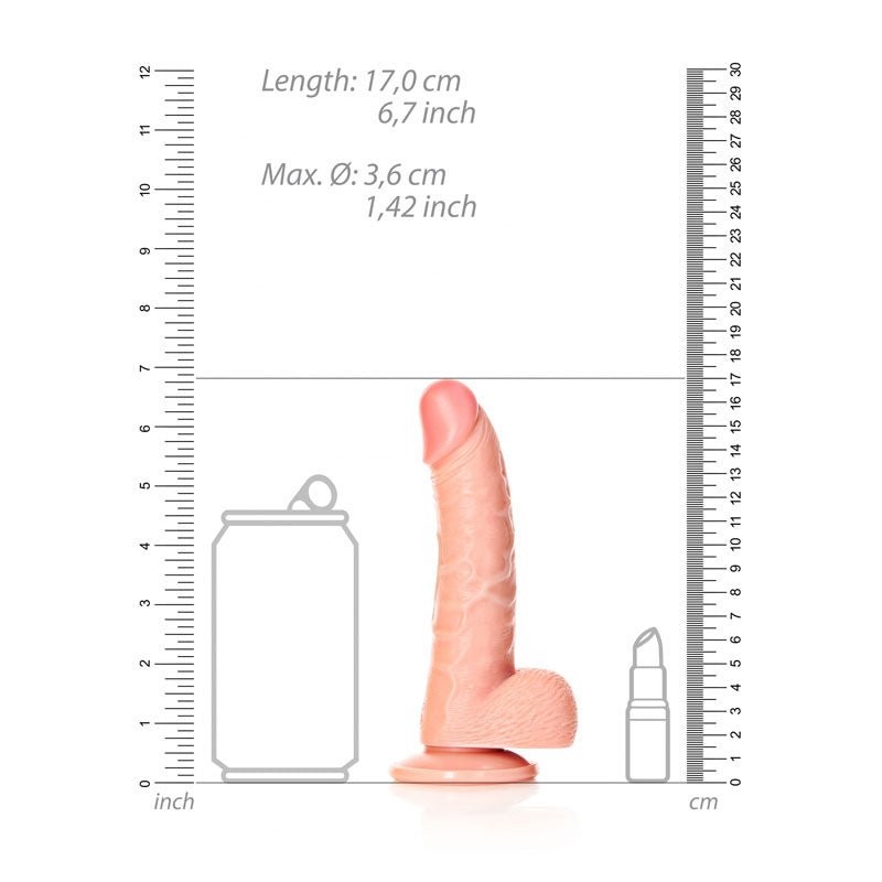 REALROCK Realistic Regular Curved Dong with Balls - 15.5 cm - Flesh 15.5 cm (6'') Dong - DONGS