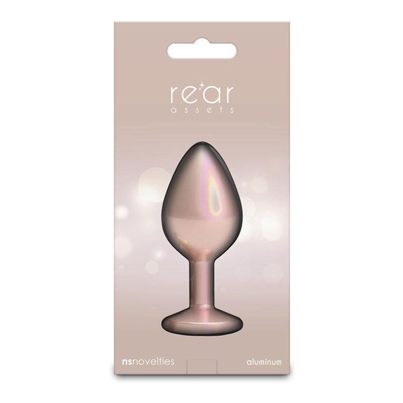 Rear Assets Iridescent - Iridescent Champagne 8.2 cm Medium Butt Plug - ANAL TOYS