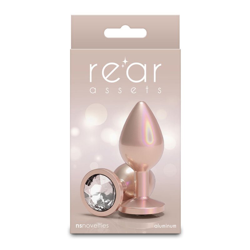 Rear Assets Iridescent - Iridescent Champagne 8.2 cm Medium Butt Plug - ANAL TOYS